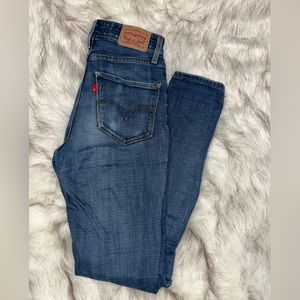 Levi’s, 721 Hugh rise skinny blue jeans. Size 24.